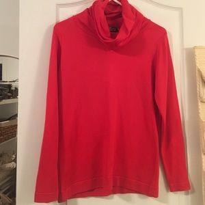 Givenchy sport red cowled turtleneck sweater