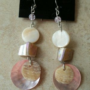 Glass and Shell Earrings