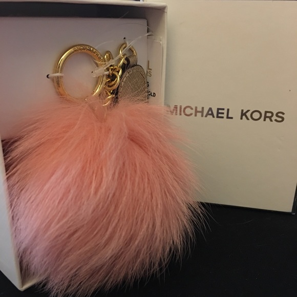 Michael Kors pink puffy keychain