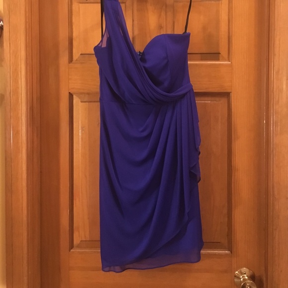 One Shoulder Blue Dress!