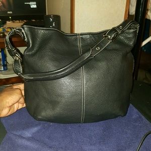 Tignanello Black Hobo Handbag