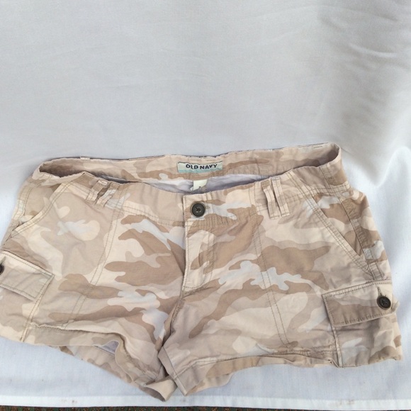 Light colored camo print shorts