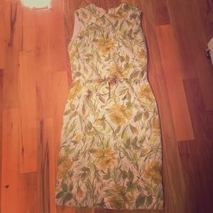 Vintage flower print sleeveless dress