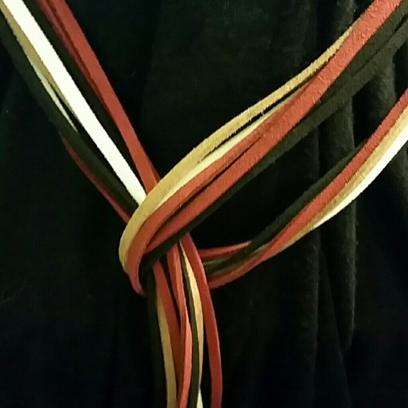 Long Vegan Leather Wrap Tie Choker 4 Colors - Picture 4 of 4