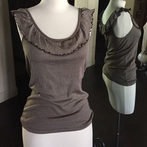 Michael stars flutter collar tank top