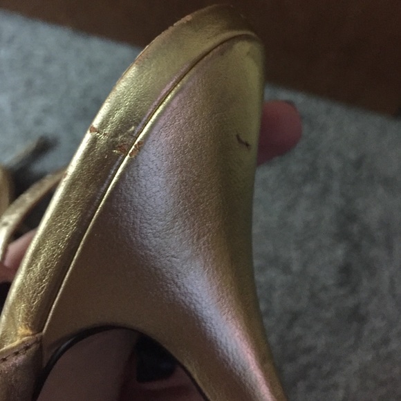 NINA gold evening sandals - Picture 4 of 4