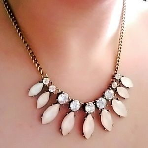 Pink and White gemstone necklace