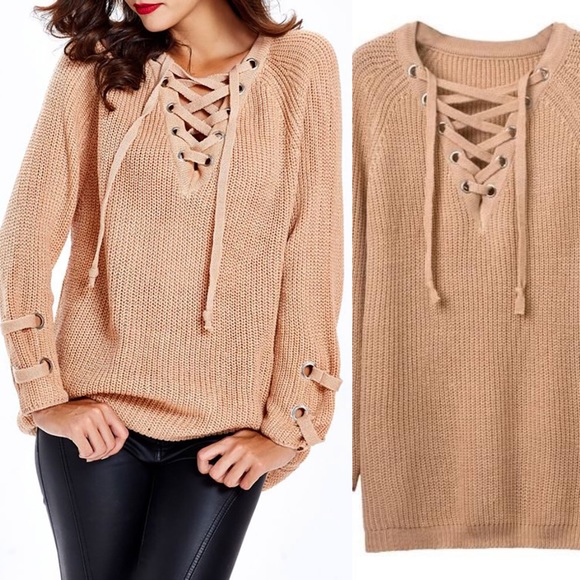 🆕ALIA solid sweater tunic top - DEEP BEIGE - Picture 4 of 4