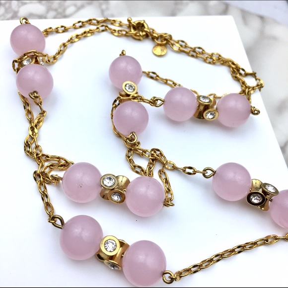 J. Crew Jewelry - J.Crew Pink Quartz Golden Necklace