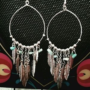 Feather Dream catcher-like earings