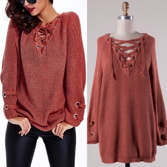 🆕ALIA solid sweater tunic top - OLIVE - Picture 3 of 4