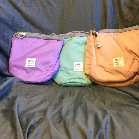Light blue, light pink, purple make up bags - Picture 2 of 7