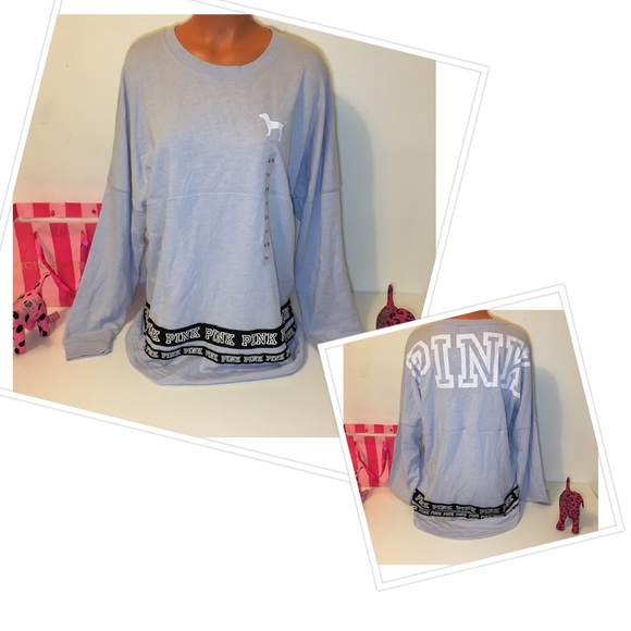 PINK Victoria's Secret Tops - NEW PINK VA CREWNECK SWEATSHIRT BIG LOGO