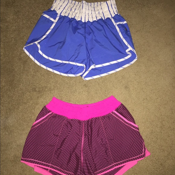 2 pairs of size 6 lululemon shorts