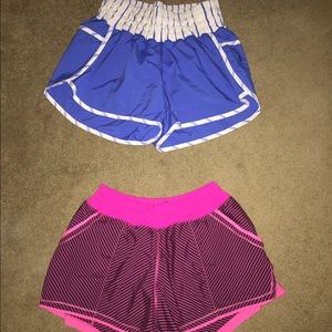 2 pairs of size 6 lululemon shorts