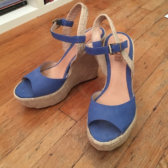 Schutz Blue Suede Wedges