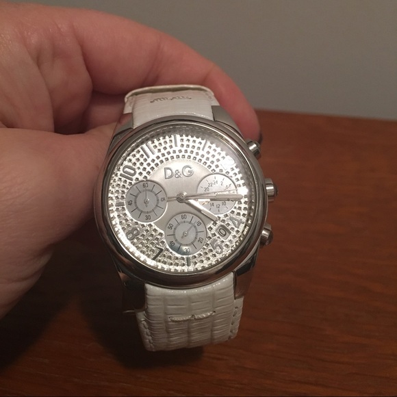 Dolce & Gabbana white leather watch