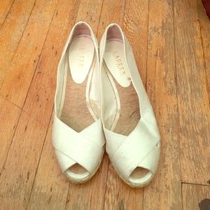Lightly worn Ralph Lauren white espadrilles.