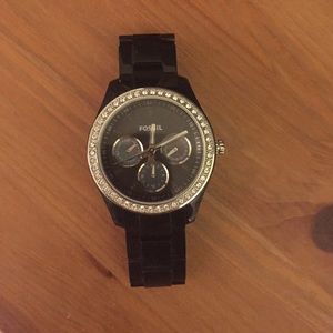Black Fossil Watch in Great condition!
