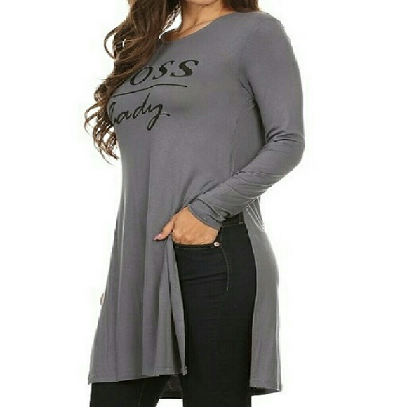 "Boss Lady" graphic printed top - Picture 2 of 4