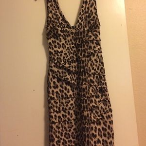 Leopard print body con dress