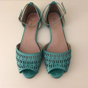 Turquoise Flats w/ Ankle Strap