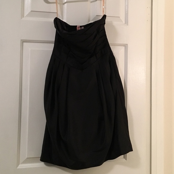 Black strapless dress