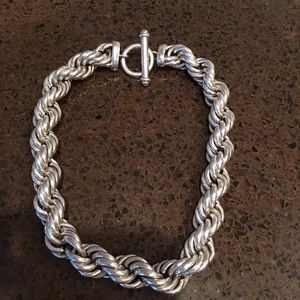Sterling silver rope necklace