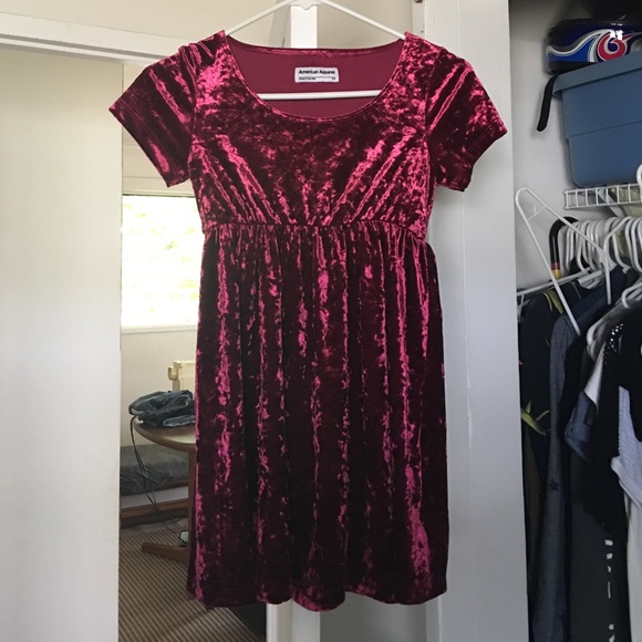 maroon velvet babydoll dress