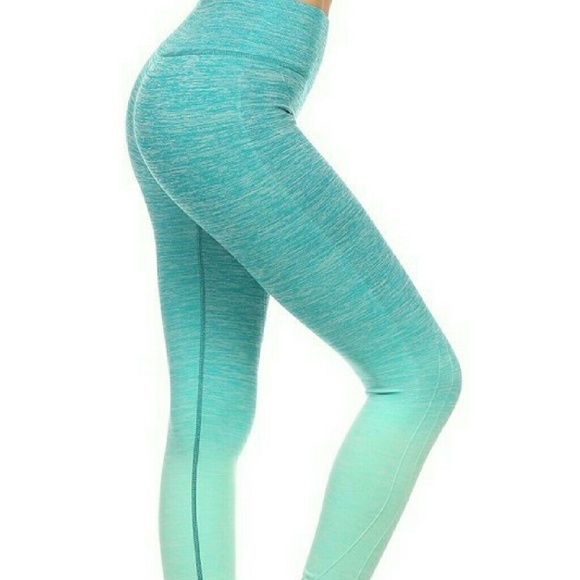 Ombre Leggings- Full Length- TEAL - Picture 2 of 4