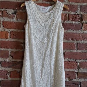 White Lace Crochet Summer Dress