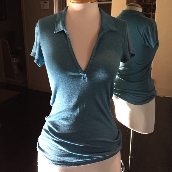 Michael stars collared blue tee