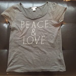 Lucky peace and love tee shirt