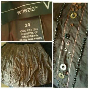 Lane Bryant Brown Jeweled Skirt