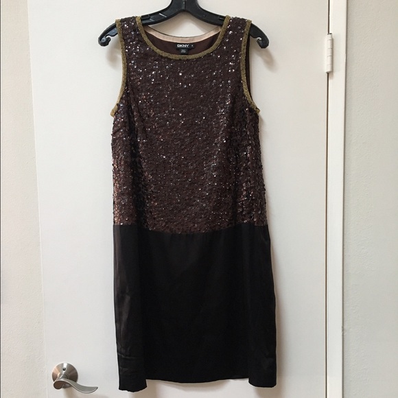 DKNY Sequence Silk Evening Dress