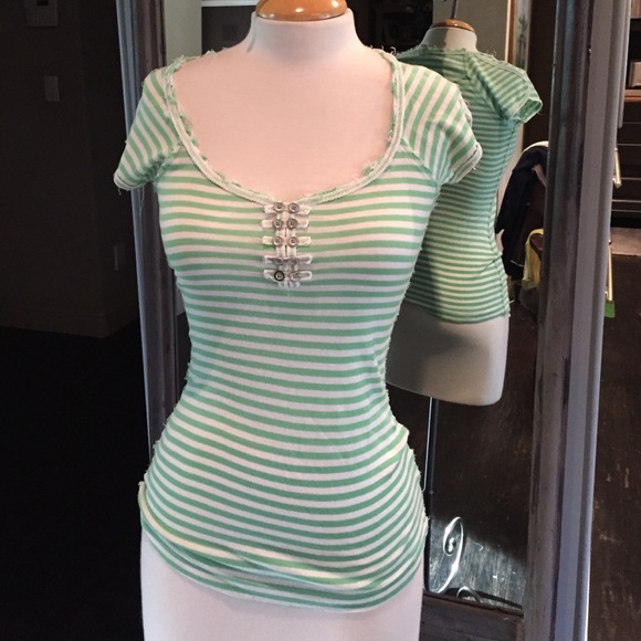 FREE PEOPLE Striped tee
