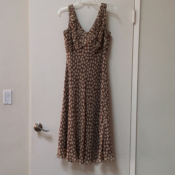 Adriana Papell Silk Polka Dot Dress