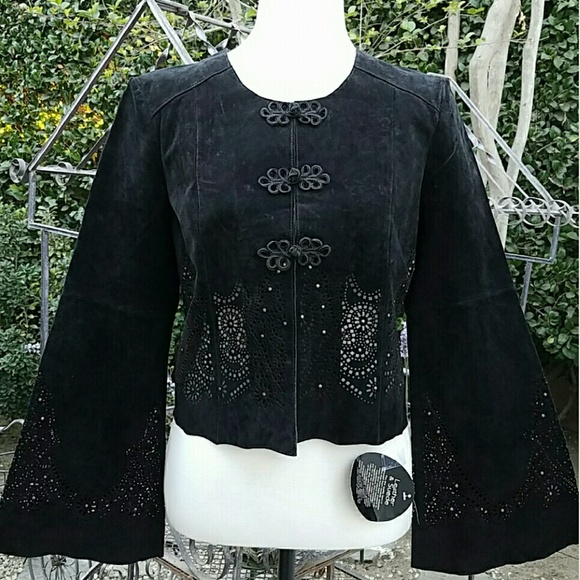 Laser Cut Suede Jacket - Picture 1 of 4