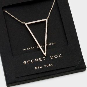 14K Gold Dipped Open Crystal Triangle Necklace