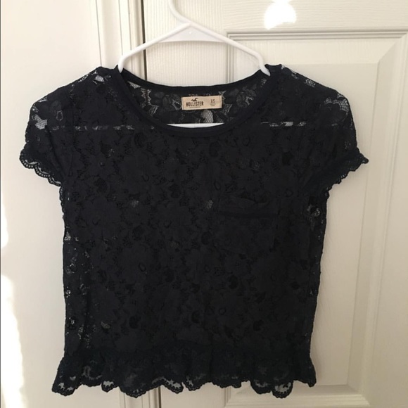 Hollister navy lace shirt