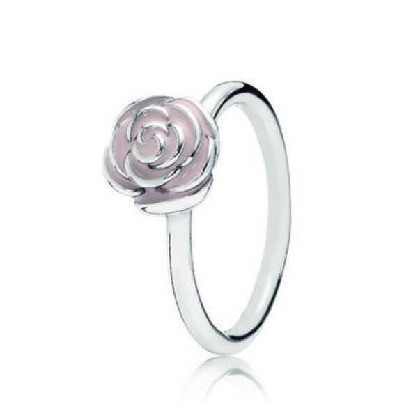 PANDORA Rose Garden Stackable Ring, Pink Enamel