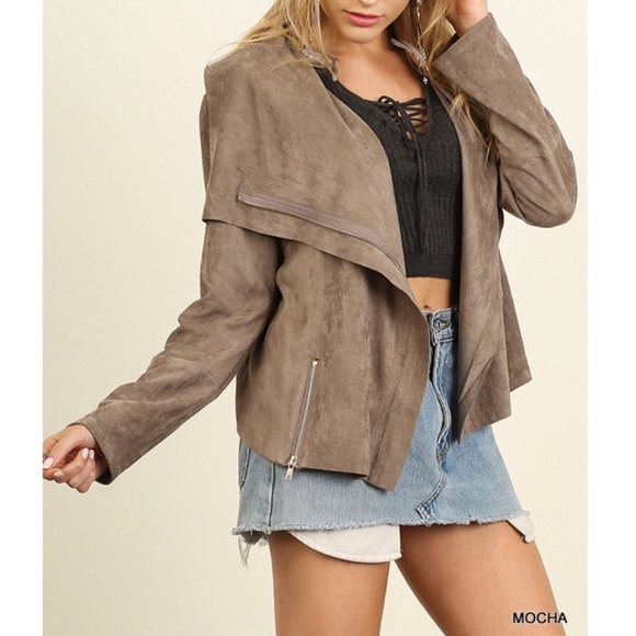 ❗LAST❗Suede moto zip up boho chic jacket - Picture 2 of 4