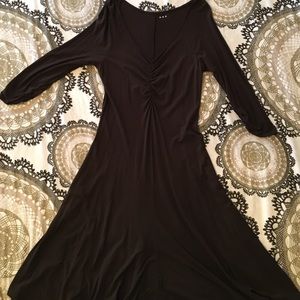 Mid-calf length chocolate dress. Three Dots XL