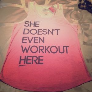 Chin Up workout tank mean girls line