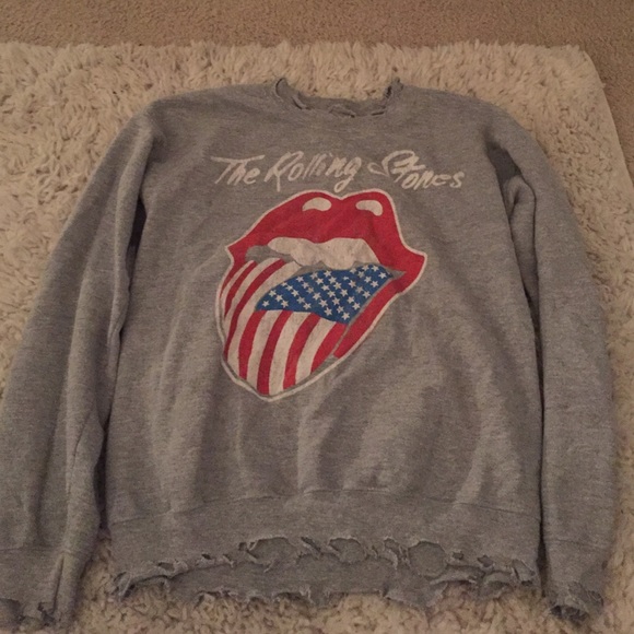 Distressed Rolling Stones Sweatshirt
