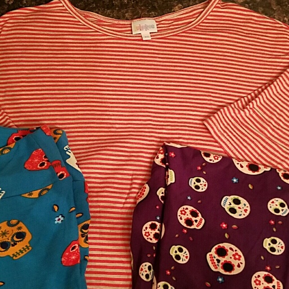 Lularoe xsmall Irma Halloween Skulls Orange