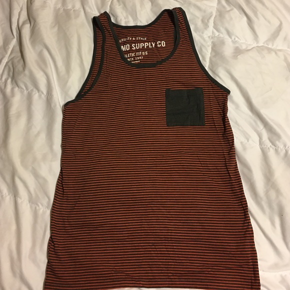 Orange and gray stripped tank