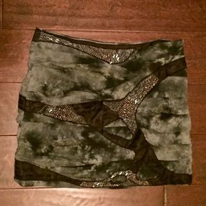 MM Couture ruched beaded sparkle skirt