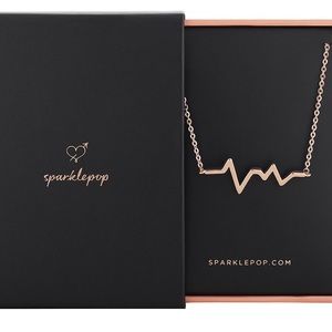 Sparklepop Rose Gold Heartbeat Necklace