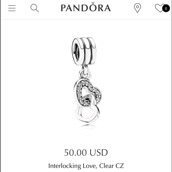 Interlocking love pandora charm